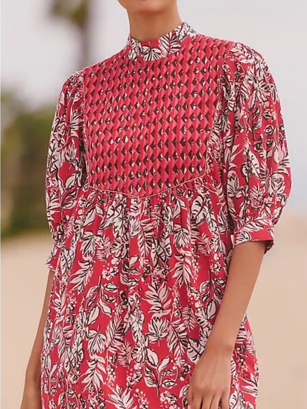 RO'S GARDEN JAMELIA PUFF-SLEEVE MINI DRESS- Anthropologie-NWT